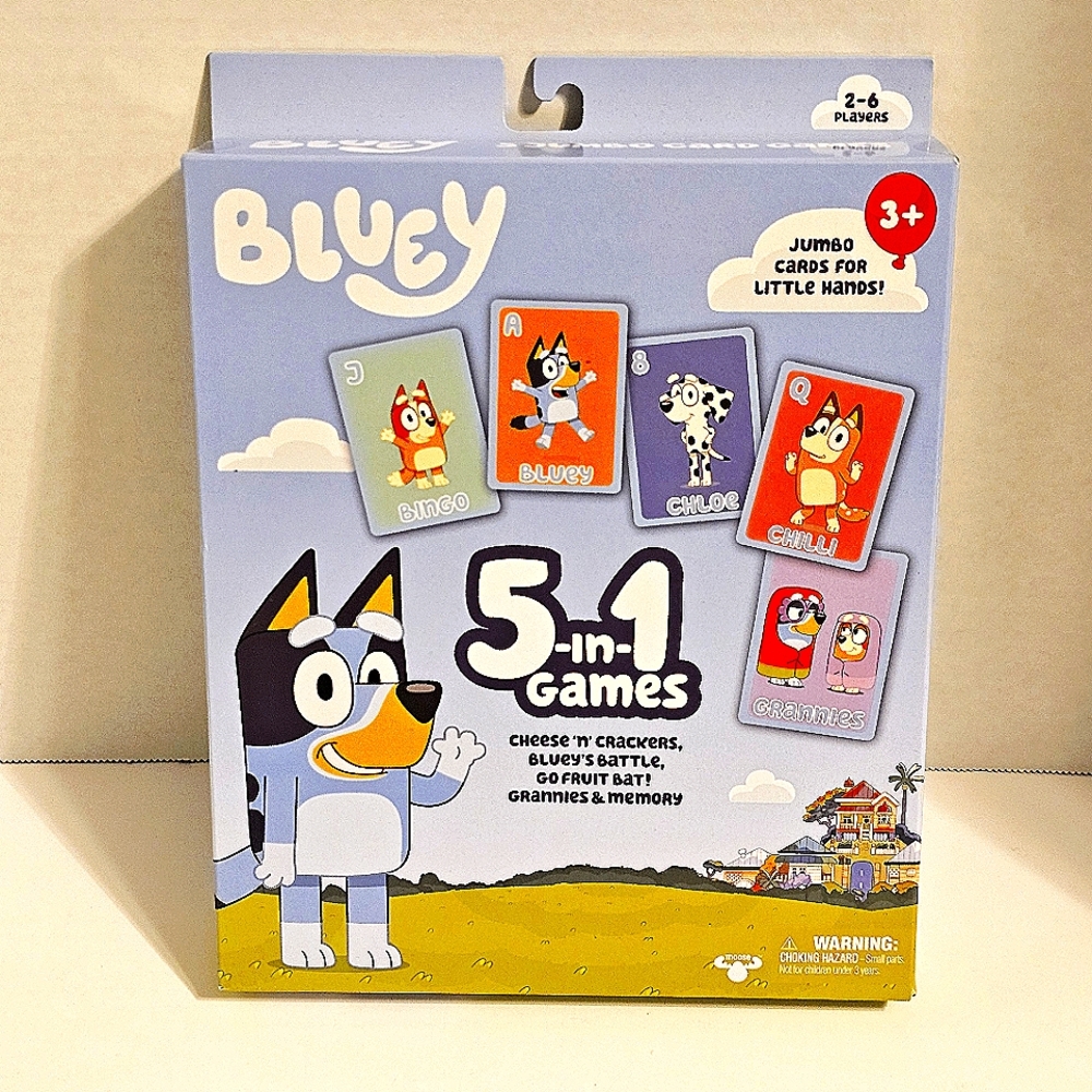 Bluey 5-in-1 Jumbo Card Games for Kids Age 3+